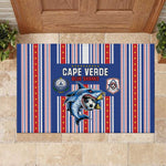 Cape Verde Football Rubber Doormat Monster Blue Shark Striped Style
