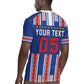 Custom Cape Verde Football Rugby Jersey Monster Blue Shark Striped Style