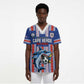 Custom Cape Verde Football Scrub Top Monster Blue Shark Striped Style