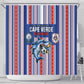 Cape Verde Football Shower Curtain Monster Blue Shark Striped Style