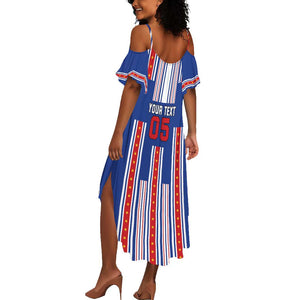 Custom Cape Verde Football Summer Maxi Dress Monster Blue Shark Striped Style