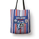 Cape Verde Football Tote Bag Monster Blue Shark Striped Style