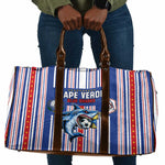 Cape Verde Football Travel Bag Monster Blue Shark Striped Style