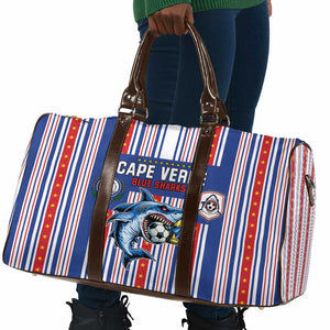 Cape Verde Football Travel Bag Monster Blue Shark Striped Style