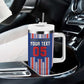 Custom Cape Verde Football Tumbler With Handle Monster Blue Shark Striped Style