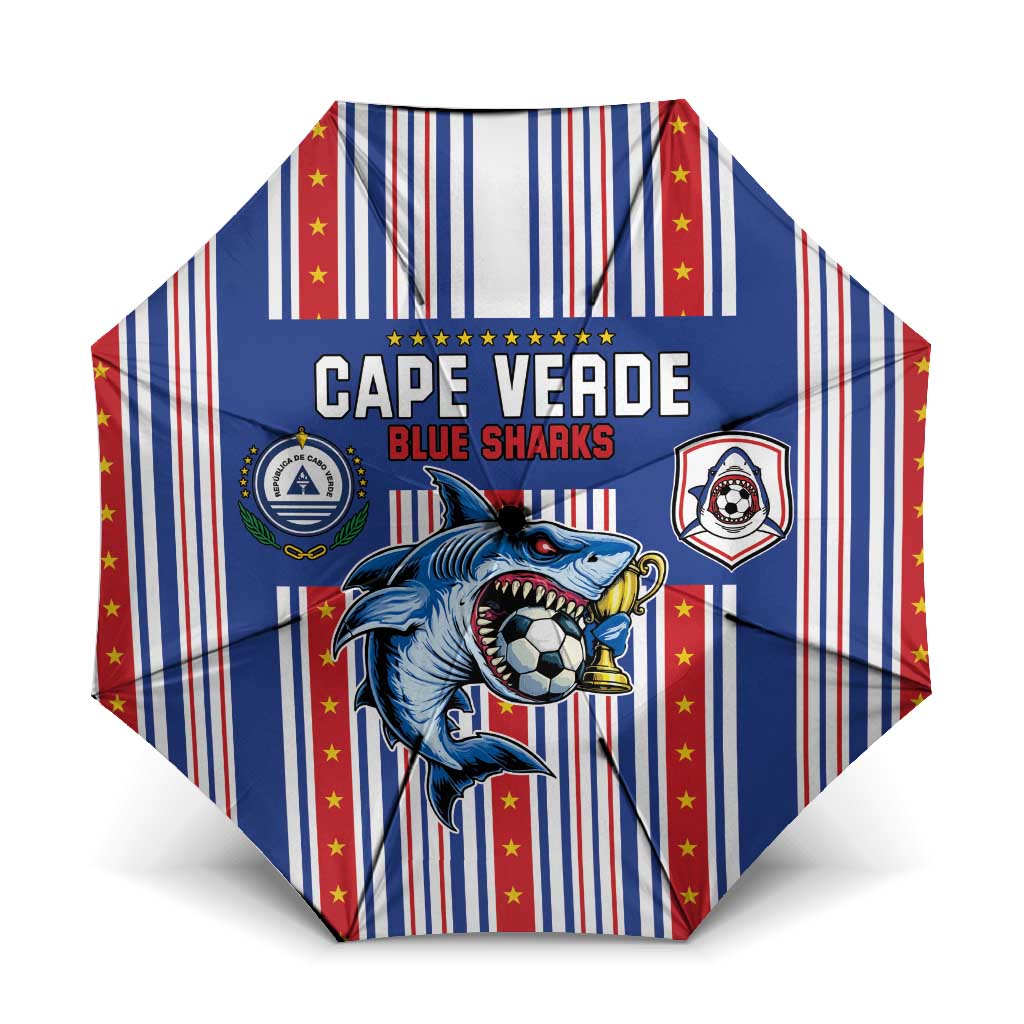 Cape Verde Football Umbrella Monster Blue Shark Striped Style
