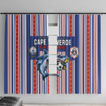 Cape Verde Football Window Curtain Monster Blue Shark Striped Style