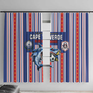 Cape Verde Football Window Curtain Monster Blue Shark Striped Style