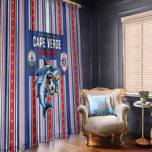 Cape Verde Football Window Curtain Monster Blue Shark Striped Style