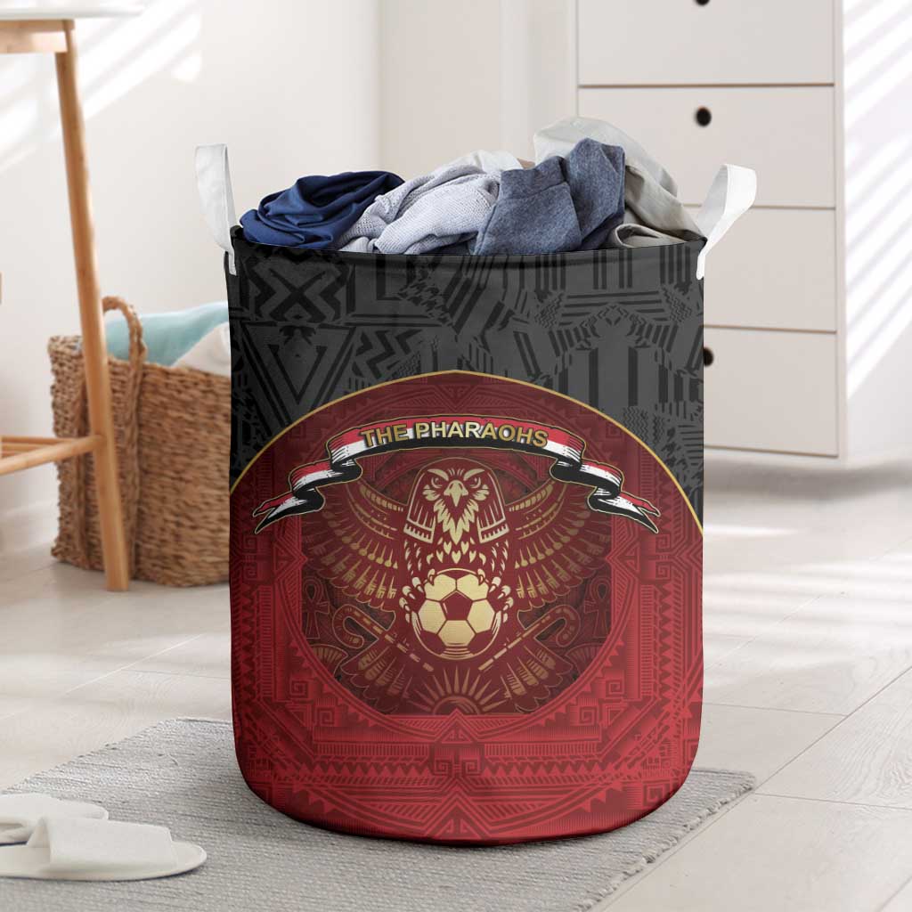 Egypt Football Laundry Basket Tribal Eagle With Ancient Egyptian Patterns