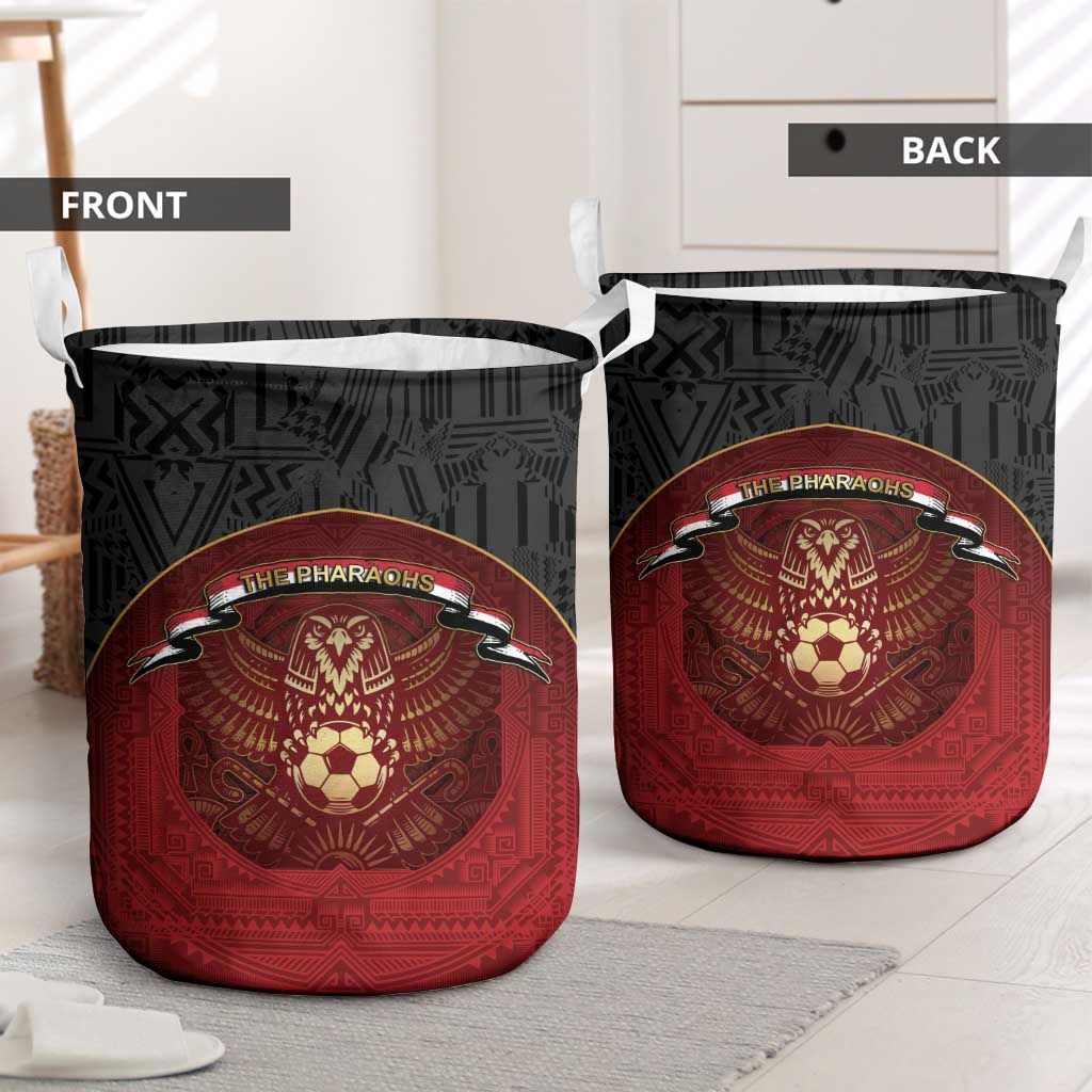 Egypt Football Laundry Basket Tribal Eagle With Ancient Egyptian Patterns
