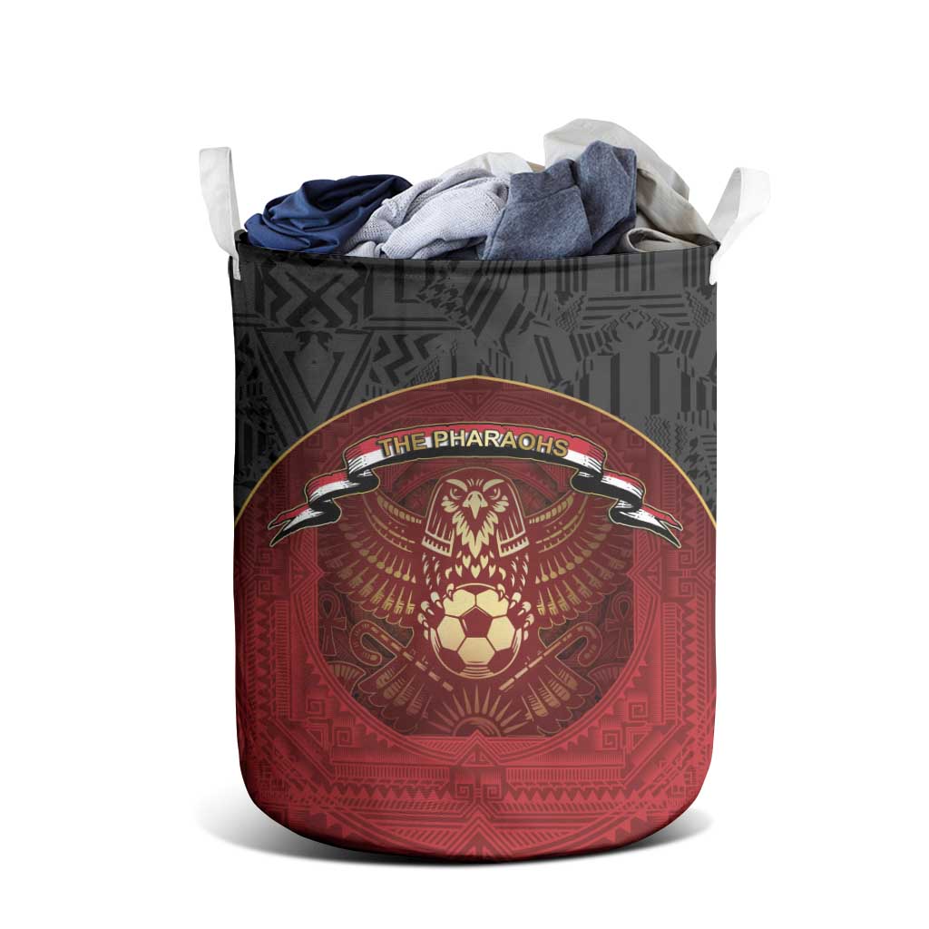 Egypt Football Laundry Basket Tribal Eagle With Ancient Egyptian Patterns