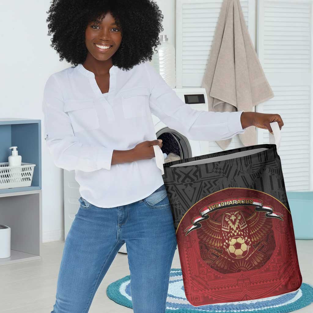 Egypt Football Laundry Basket Tribal Eagle With Ancient Egyptian Patterns