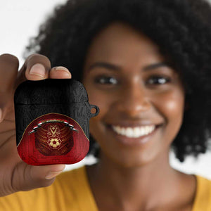 Egypt Football AirPods Case Tribal Eagle With Ancient Egyptian Patterns