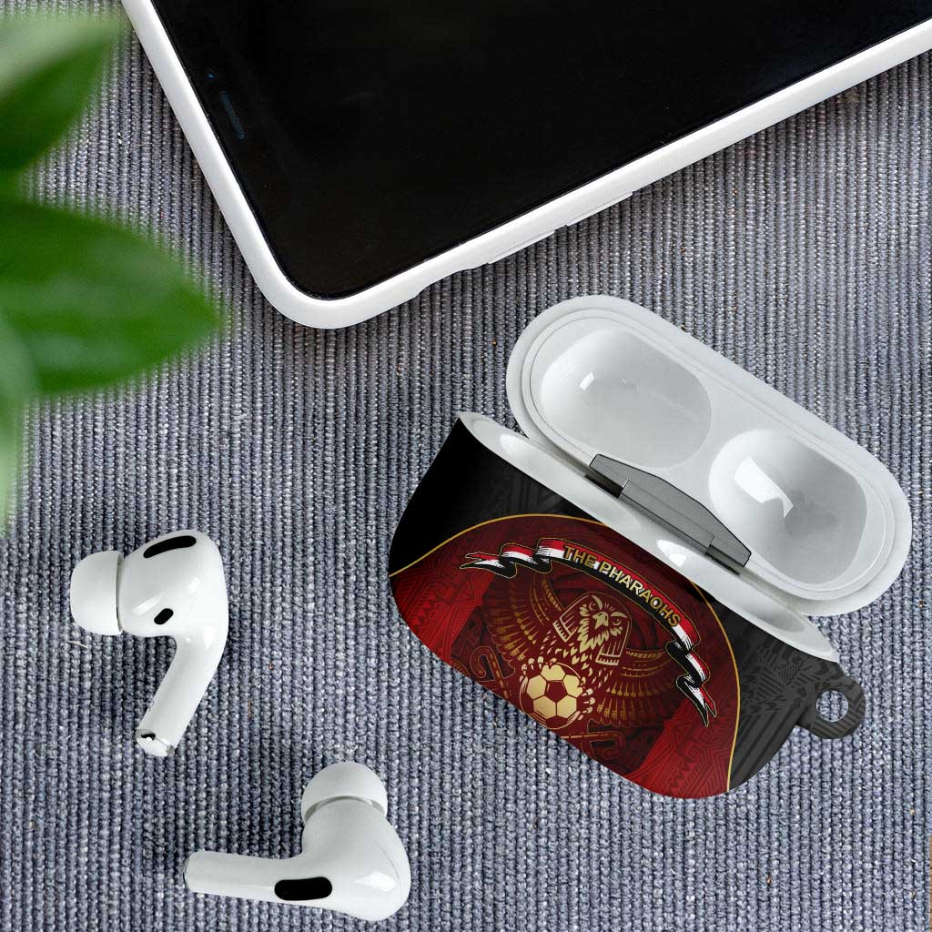 Egypt Football AirPods Case Tribal Eagle With Ancient Egyptian Patterns