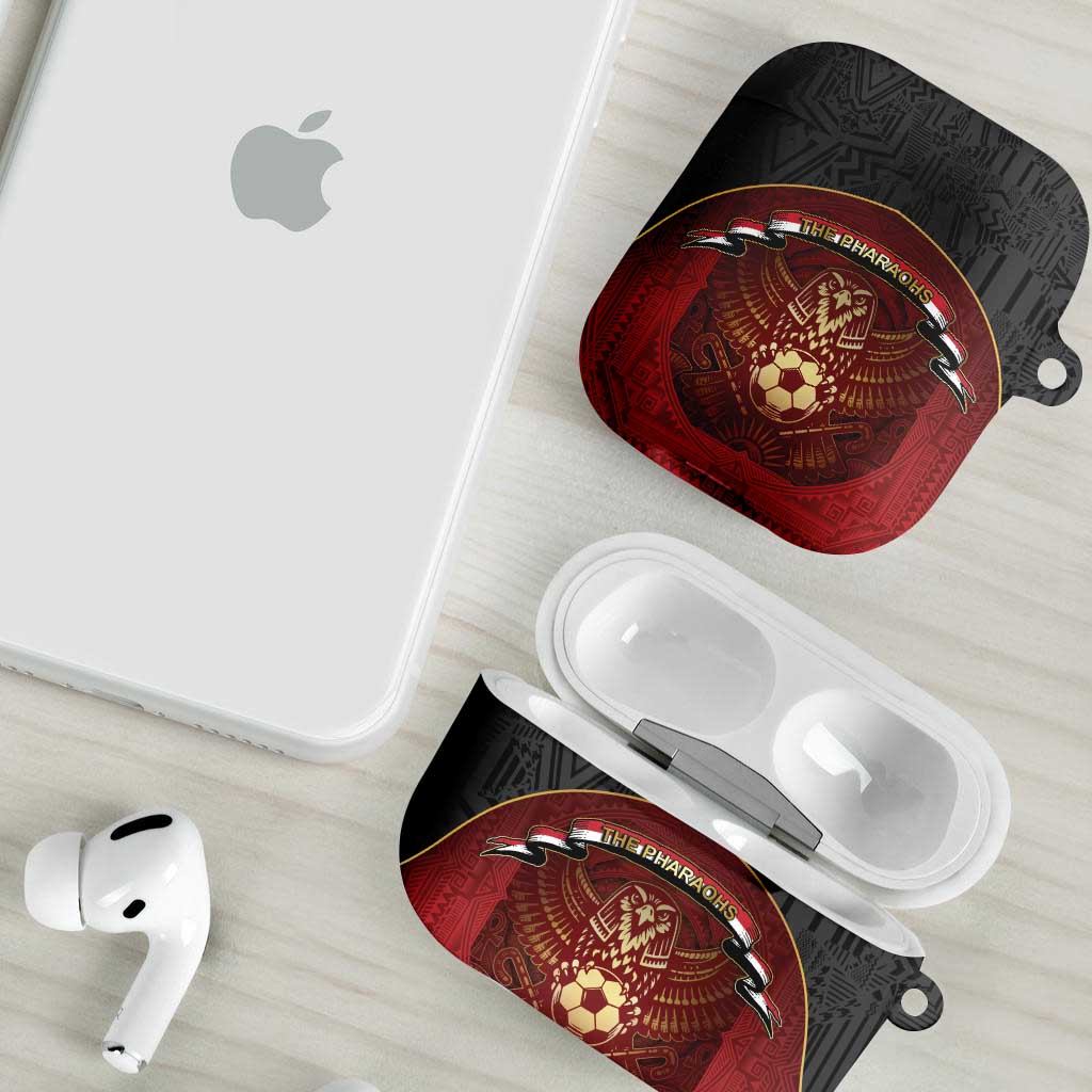 Egypt Football AirPods Case Tribal Eagle With Ancient Egyptian Patterns