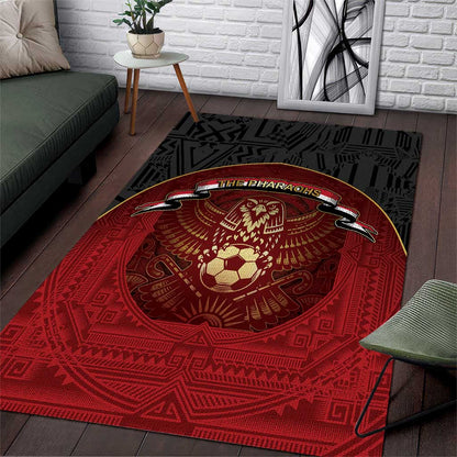 Egypt Football Area Rug Tribal Eagle With Ancient Egyptian Patterns