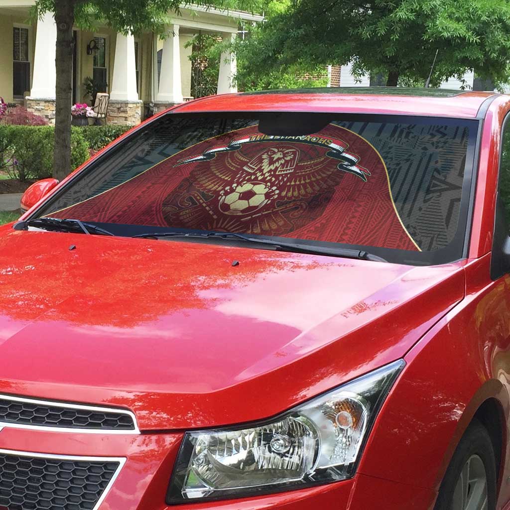 Egypt Football Auto Sun Shade Tribal Eagle With Ancient Egyptian Patterns
