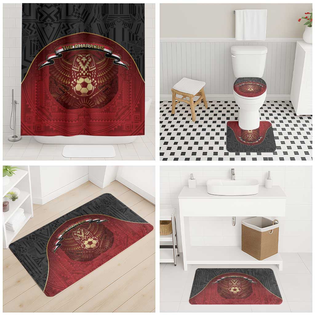 Egypt Football Bathroom Set Tribal Eagle With Ancient Egyptian Patterns