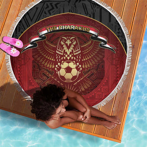 Egypt Football Beach Blanket Tribal Eagle With Ancient Egyptian Patterns