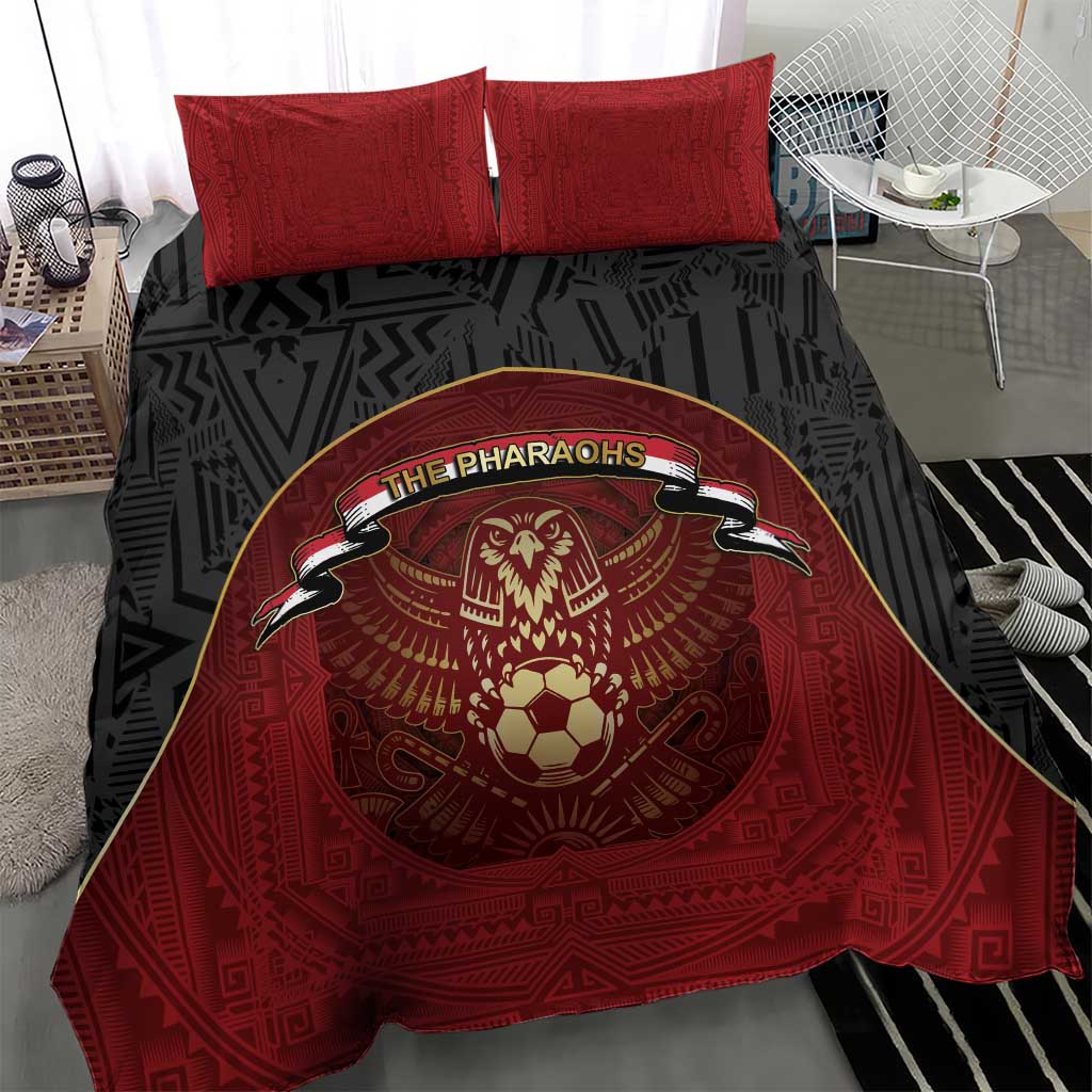 Egypt Football Bedding Set Tribal Eagle With Ancient Egyptian Patterns
