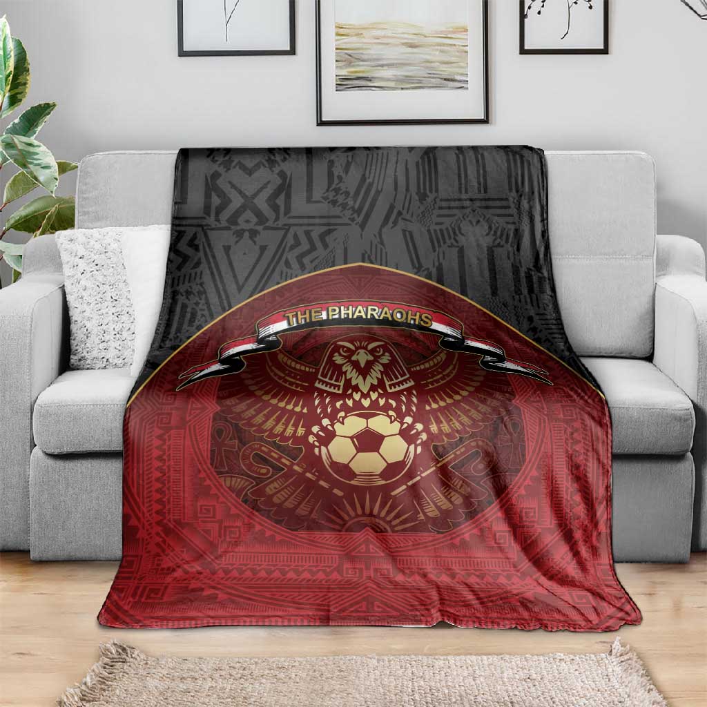Egypt Football Blanket Tribal Eagle With Ancient Egyptian Patterns
