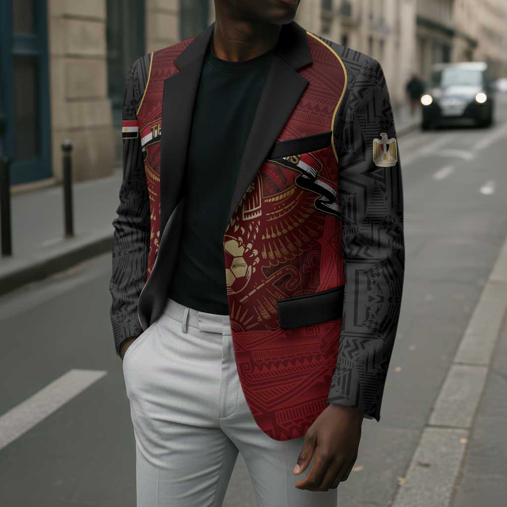 Custom Egypt Football Blazer Tribal Eagle With Ancient Egyptian Patterns