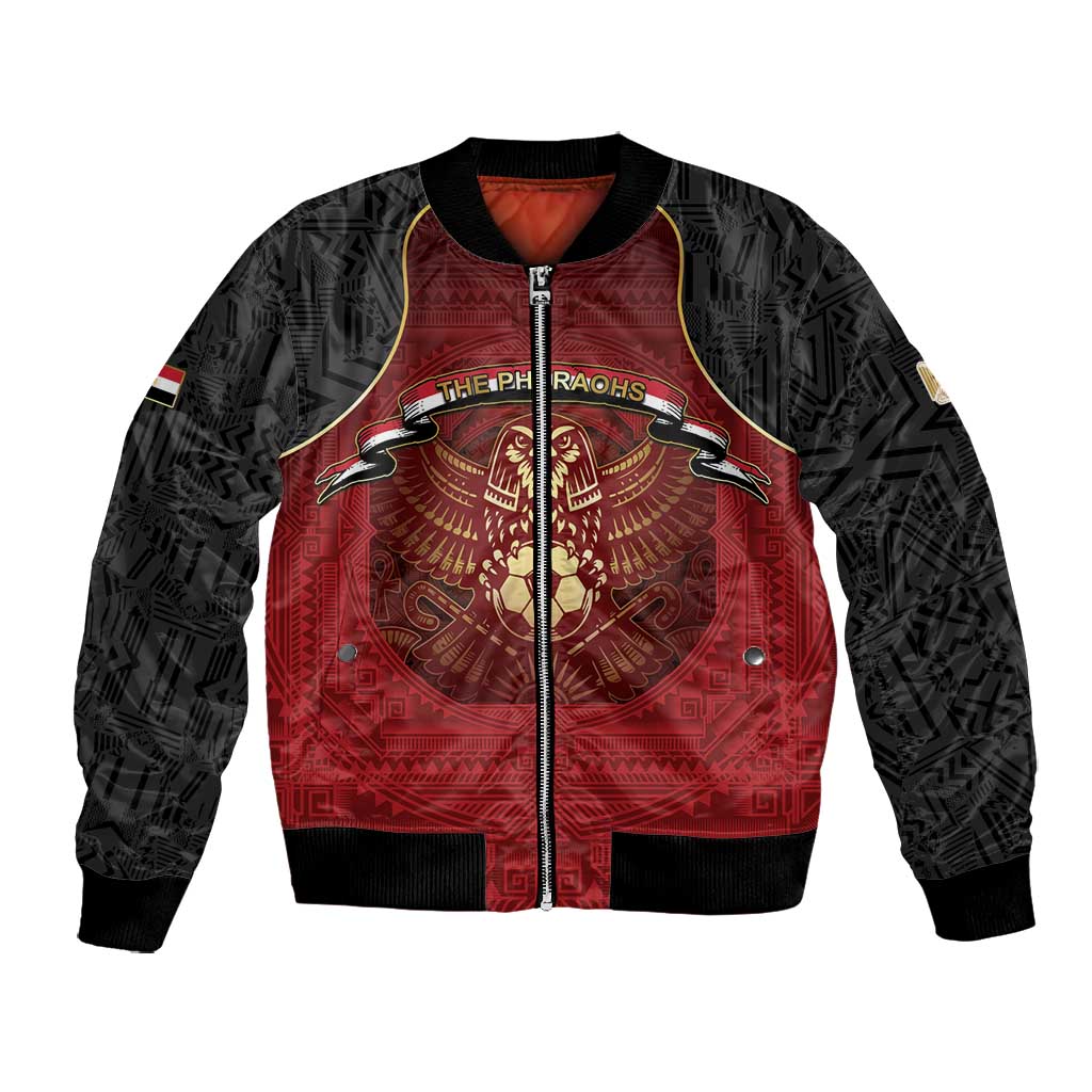 Custom Egypt Football Bomber Jacket Tribal Eagle With Ancient Egyptian Patterns