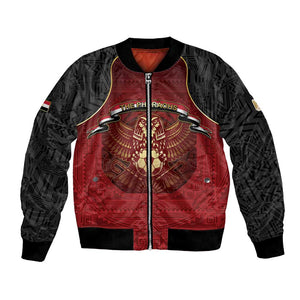 Custom Egypt Football Bomber Jacket Tribal Eagle With Ancient Egyptian Patterns