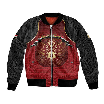 Custom Egypt Football Bomber Jacket Tribal Eagle With Ancient Egyptian Patterns