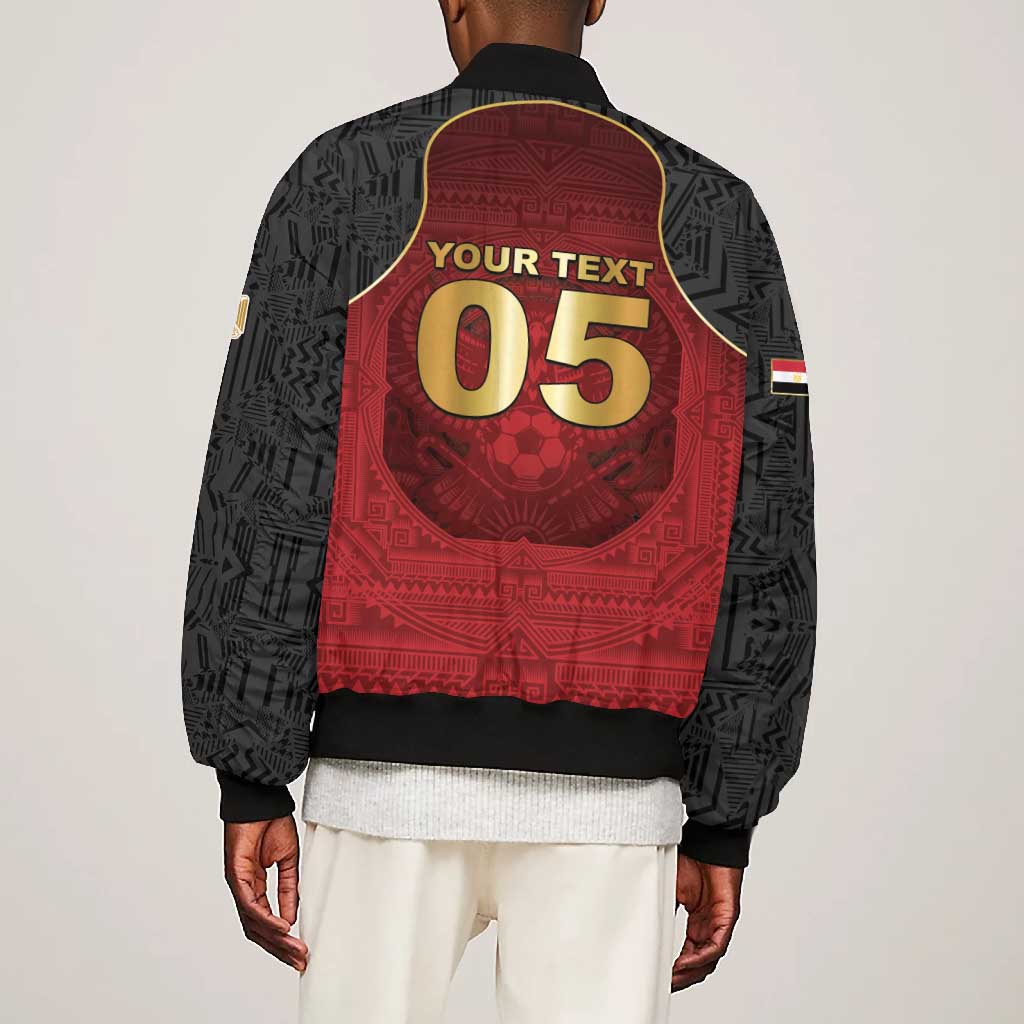 Custom Egypt Football Bomber Jacket Tribal Eagle With Ancient Egyptian Patterns
