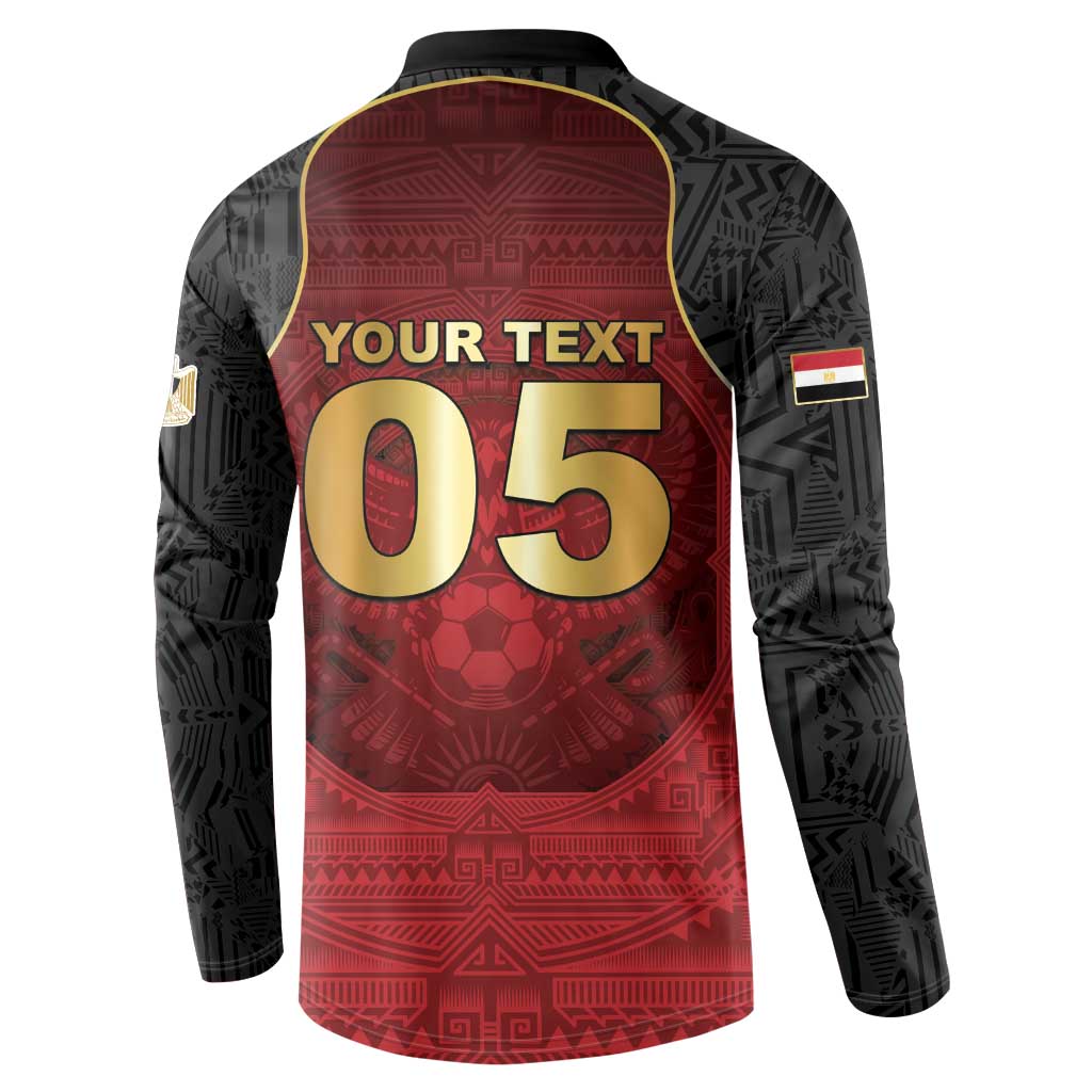 Custom Egypt Football Button Sweatshirt Tribal Eagle With Ancient Egyptian Patterns