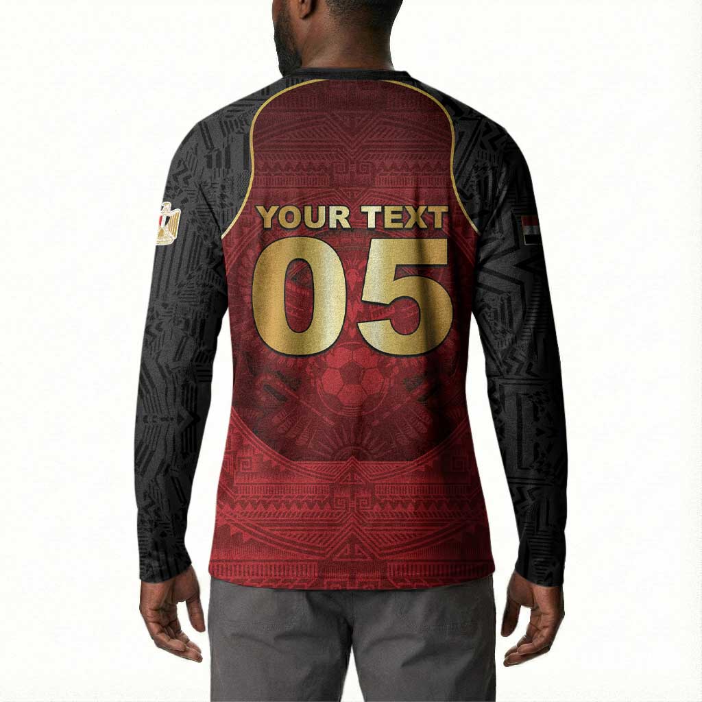 Custom Egypt Football Button Sweatshirt Tribal Eagle With Ancient Egyptian Patterns