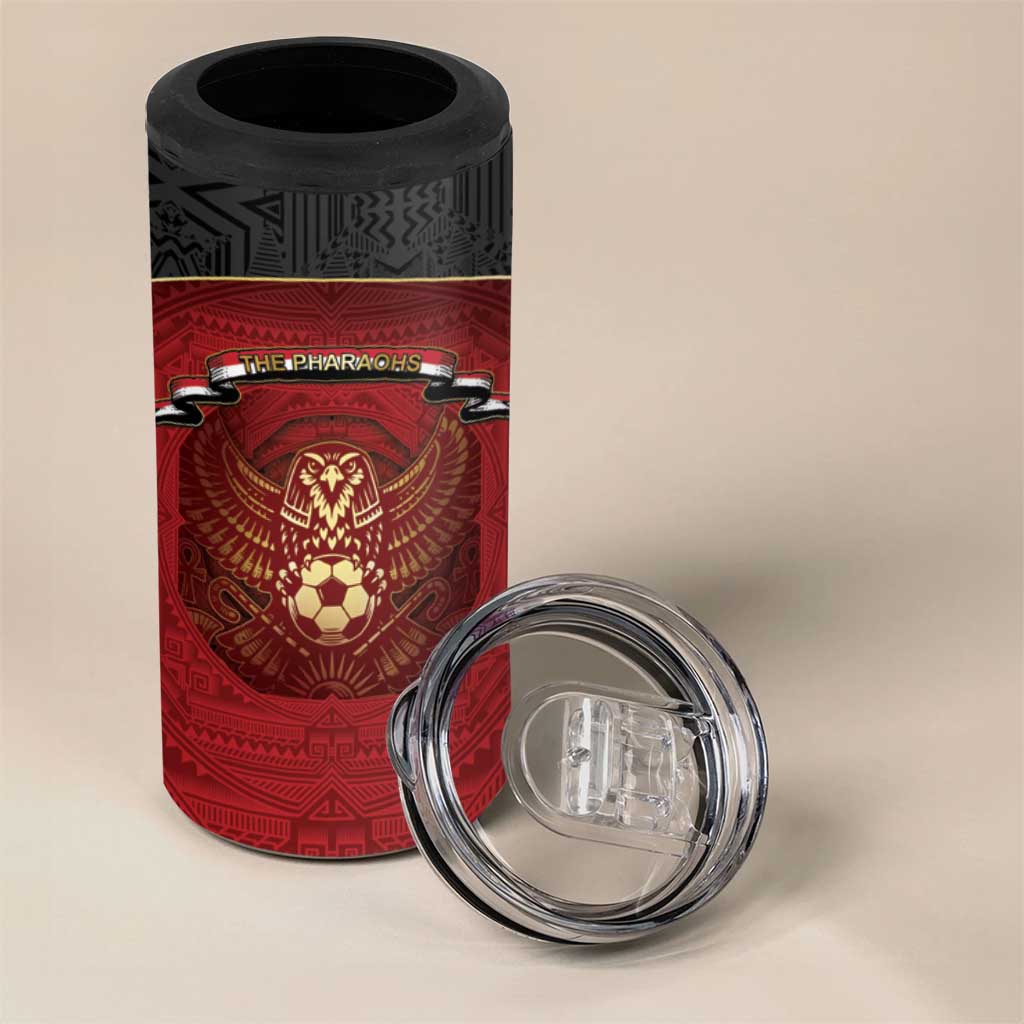 Custom Egypt Football 4 in 1 Can Cooler Tumbler Tribal Eagle With Ancient Egyptian Patterns