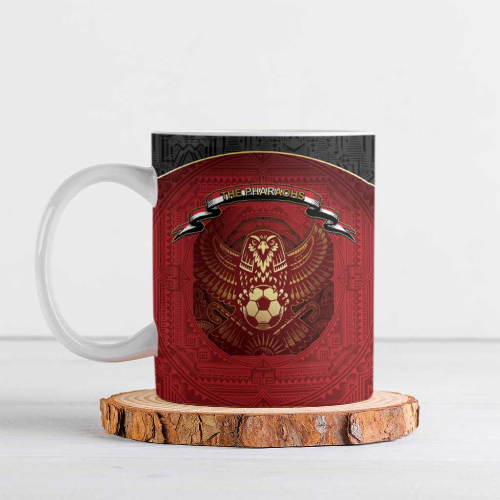 Custom Egypt Football Ceramic Mug Tribal Eagle With Ancient Egyptian Patterns