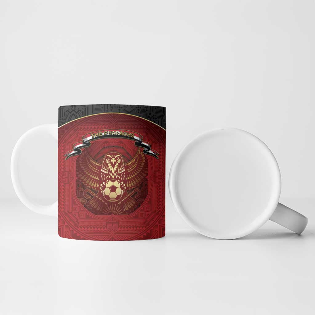 Custom Egypt Football Ceramic Mug Tribal Eagle With Ancient Egyptian Patterns
