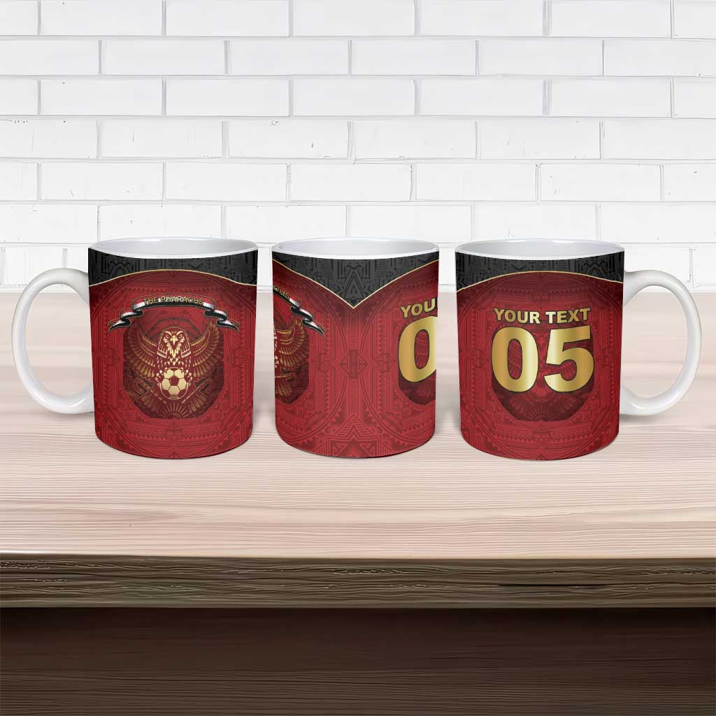 Custom Egypt Football Ceramic Mug Tribal Eagle With Ancient Egyptian Patterns