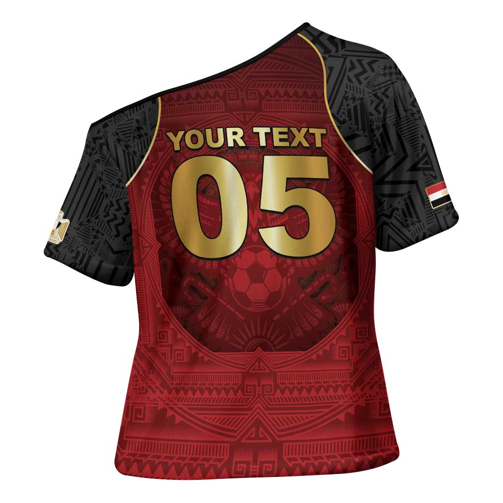Custom Egypt Football Cross Shoulder Shirt Tribal Eagle With Ancient Egyptian Patterns