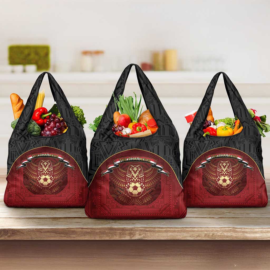 Egypt Football Grocery Bag Tribal Eagle With Ancient Egyptian Patterns