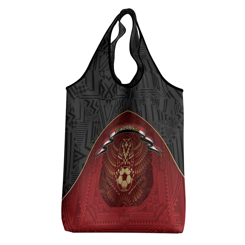 Egypt Football Grocery Bag Tribal Eagle With Ancient Egyptian Patterns