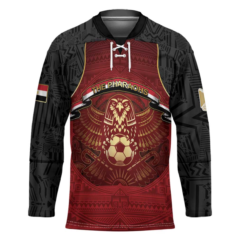 Custom Egypt Football Hockey Jersey Tribal Eagle With Ancient Egyptian Patterns
