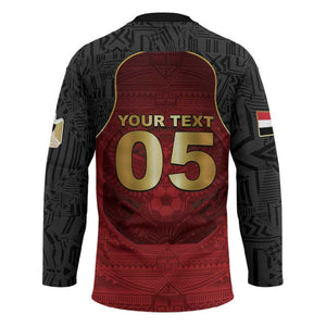Custom Egypt Football Hockey Jersey Tribal Eagle With Ancient Egyptian Patterns