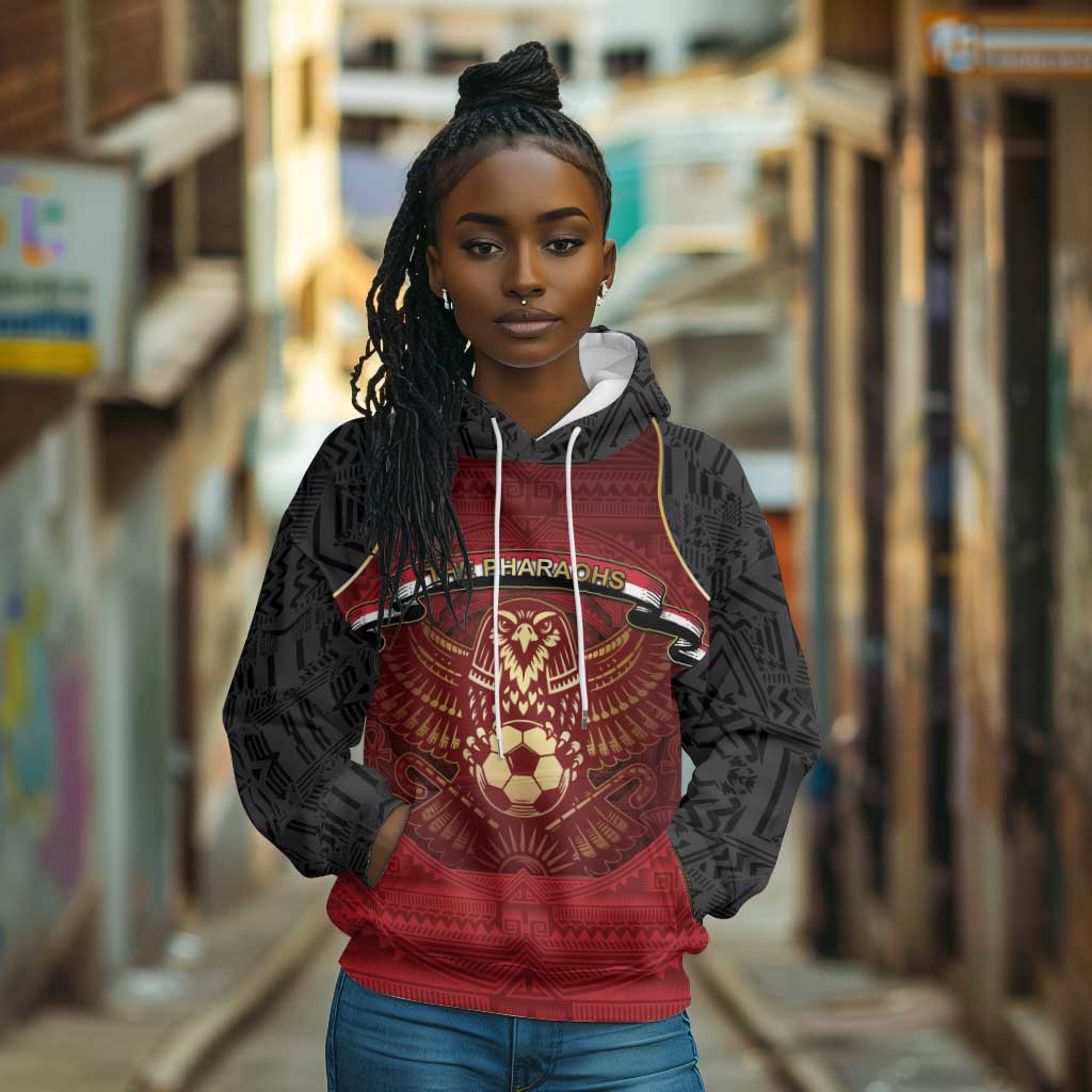 Custom Egypt Football Hoodie Tribal Eagle With Ancient Egyptian Patterns