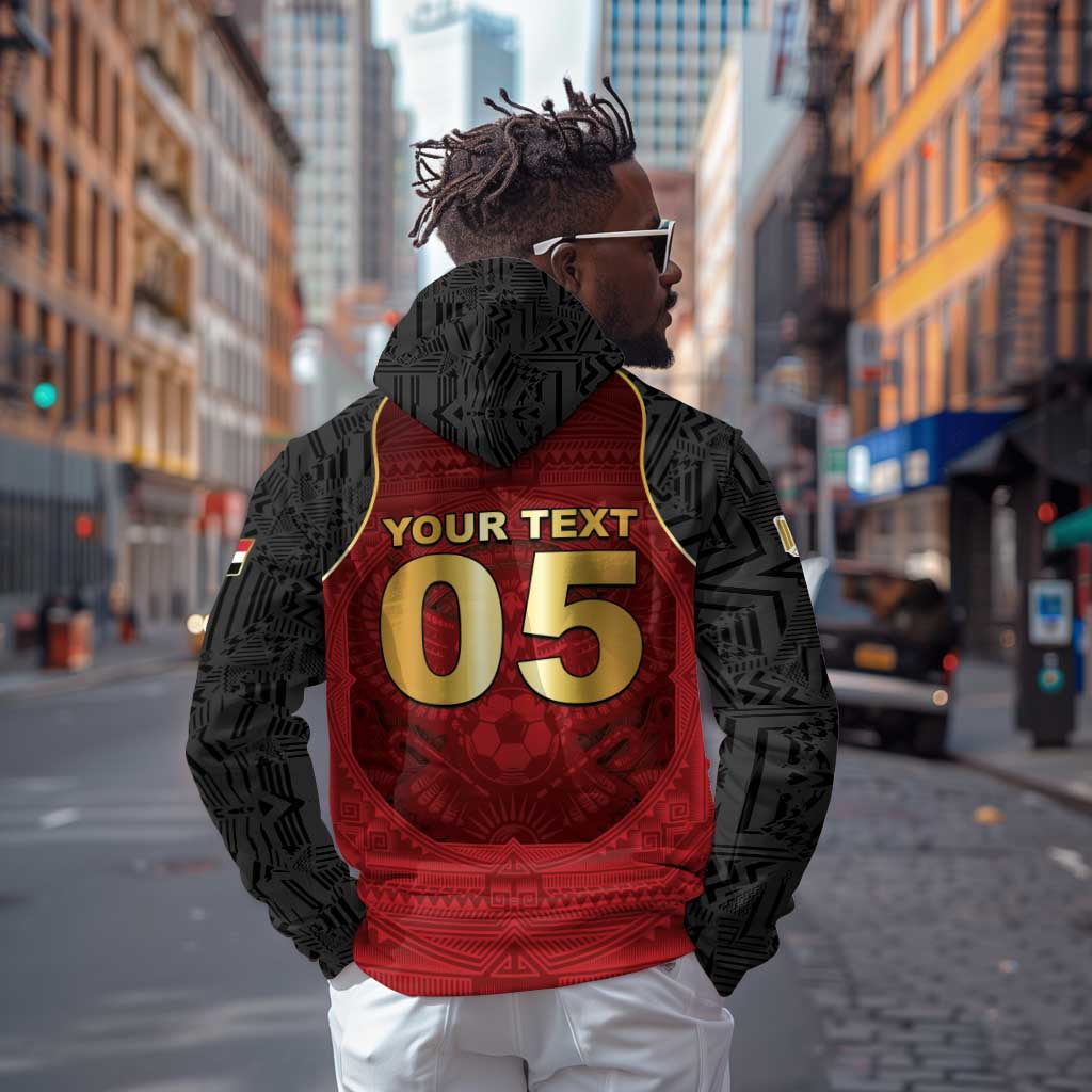 Custom Egypt Football Hoodie Tribal Eagle With Ancient Egyptian Patterns