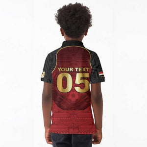 Custom Egypt Football Kid Polo Shirt Tribal Eagle With Ancient Egyptian Patterns