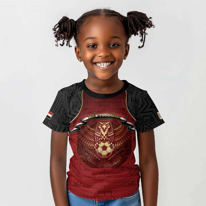 Custom Egypt Football Kid T shirt Tribal Eagle With Ancient Egyptian Patterns