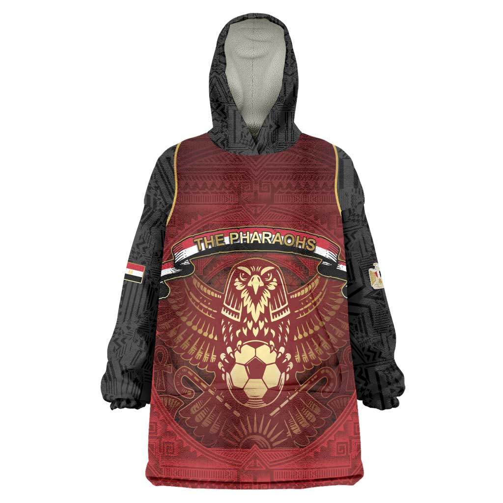 Custom Egypt Football Kid Wearable Blanket Hoodie Tribal Eagle With Ancient Egyptian Patterns
