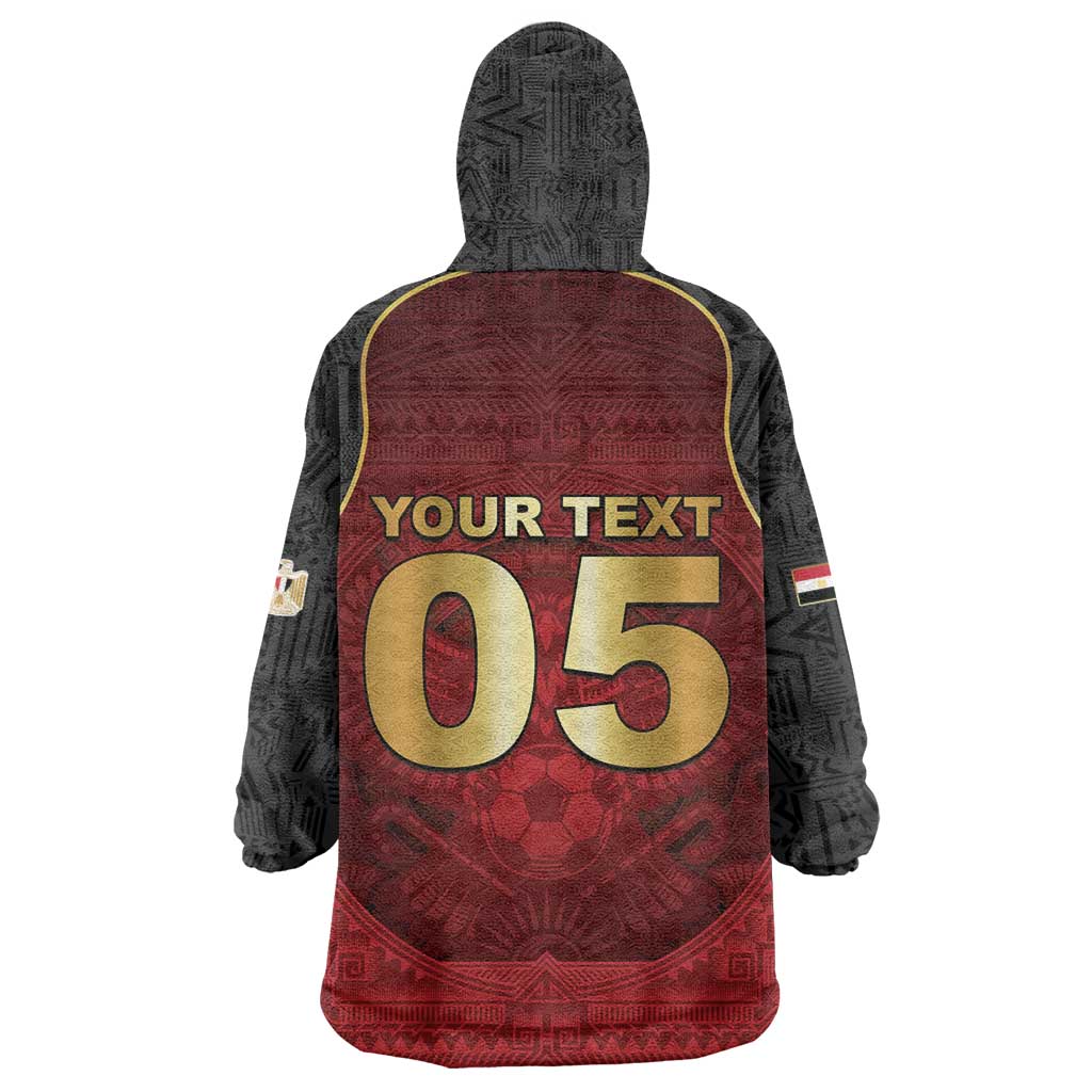 Custom Egypt Football Kid Wearable Blanket Hoodie Tribal Eagle With Ancient Egyptian Patterns