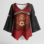 Custom Egypt Football Kimono Sleeve Blouse Tribal Eagle With Ancient Egyptian Patterns