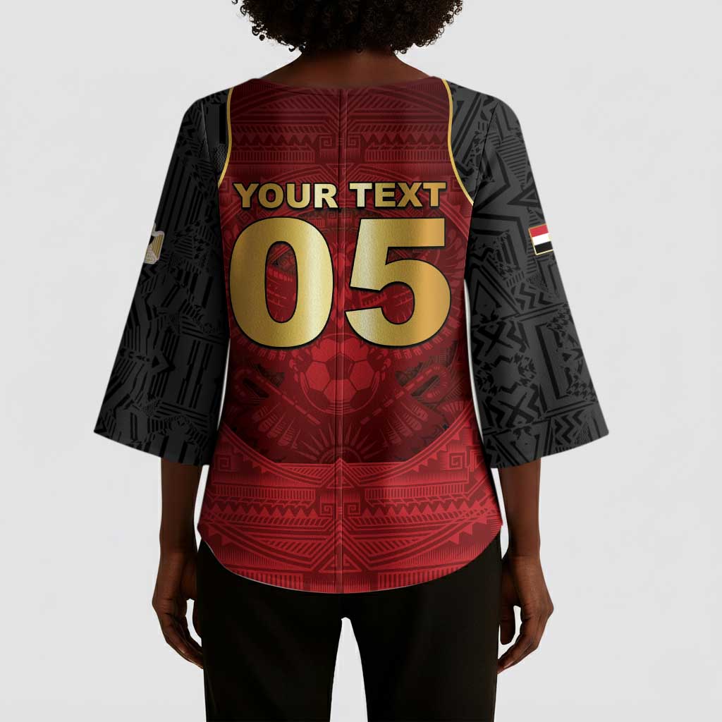 Custom Egypt Football Kimono Sleeve Blouse Tribal Eagle With Ancient Egyptian Patterns